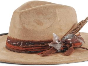 Brim Fedora Hat for Men Women Felt Handmade Boho Western Suede Panama Hats