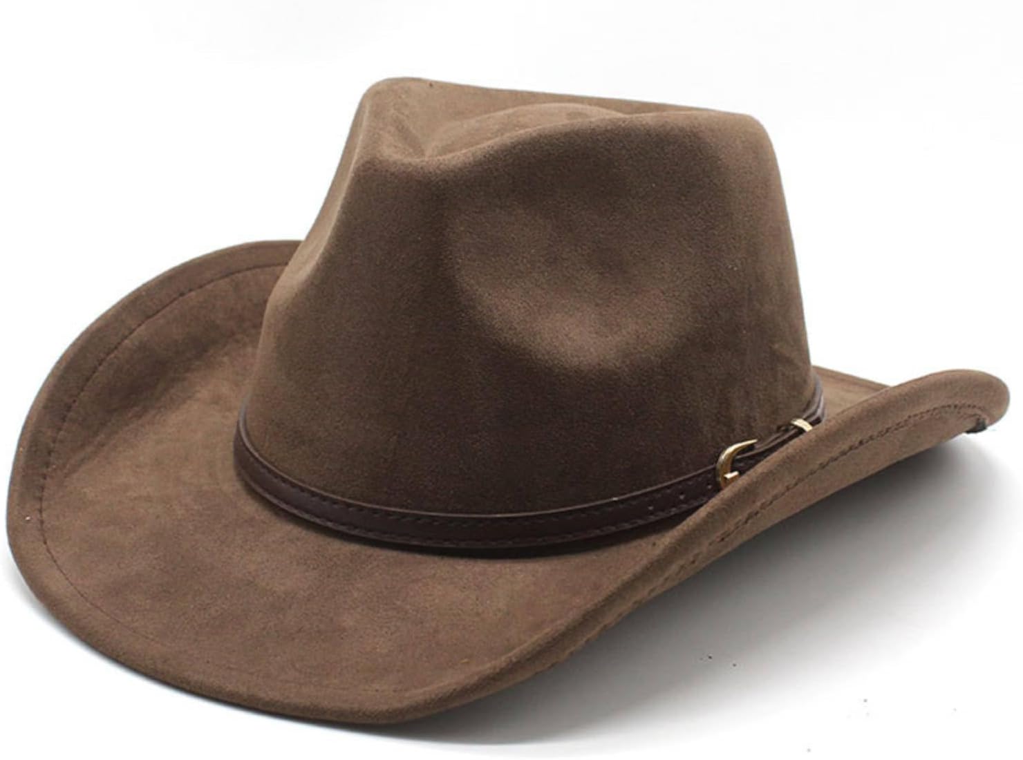 Wide Brim Felt Cowboy Hat for Women Men Western Suede Cowboy Cowgirl Hats