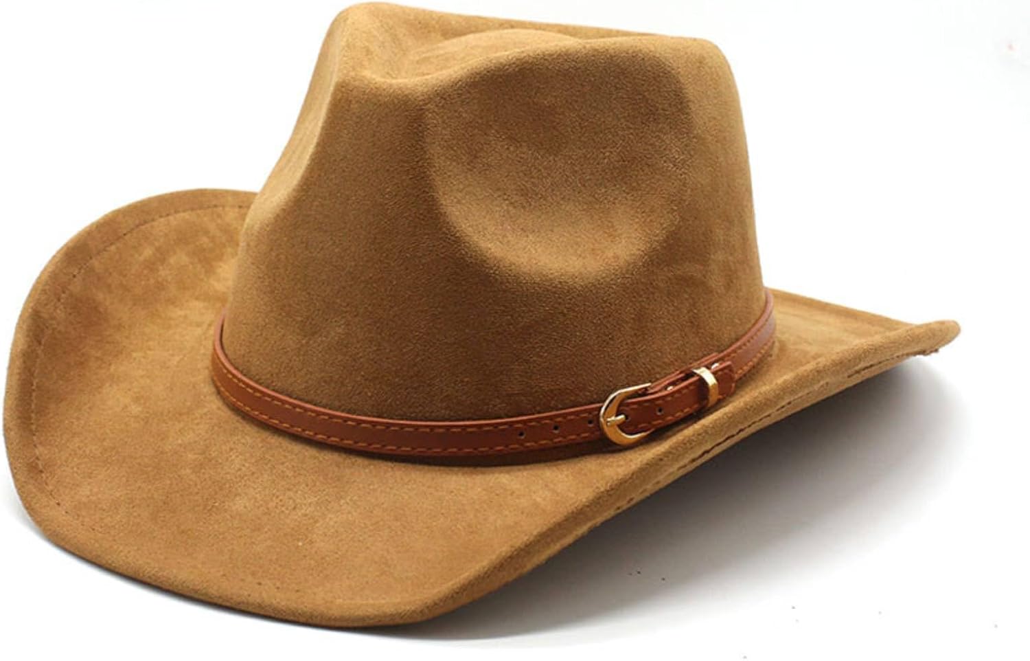 Wide Brim Felt Cowboy Hat for Women Men Western Suede Cowboy Cowgirl Hats - Image 2