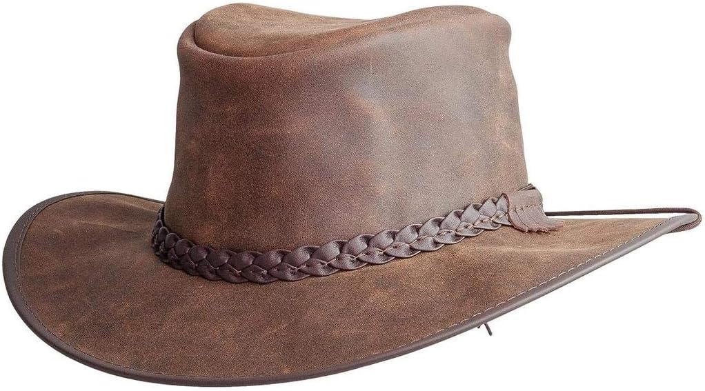 Leather Hat for Men & Women | Packable Waterproof UPF 50 | Wide Brim Crushable, Packable Leather Hat | Waterproof Oilskin, UPF 50 - Image 2