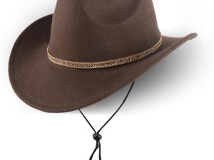 Vintage Western Cowboy Hat, Wide Brim Cowboy Hat with Decorative Belt for Men and Women, Fashion Cowboy Accessories