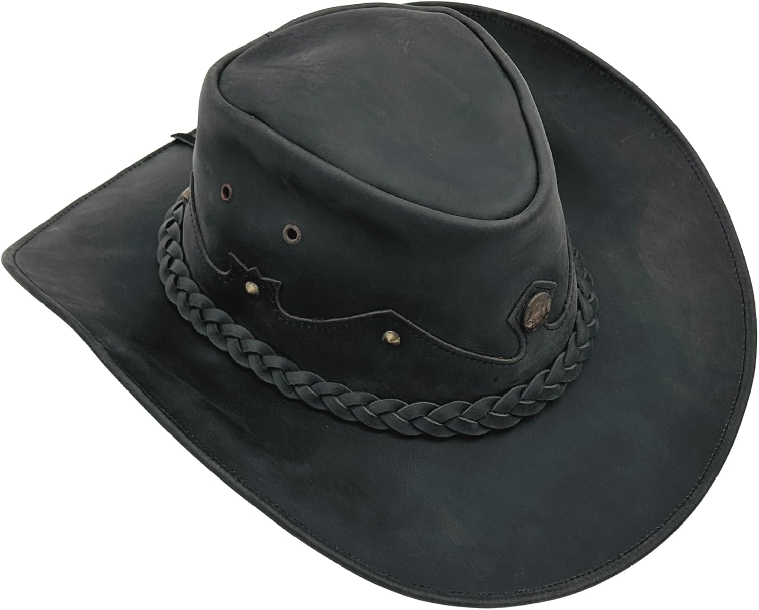 Handmade Leather Western Hat with Shapable Brim for Men & Women Wide Brim, Vintage Design, Durable for Ranch, Travel & Rodeos - Image 2