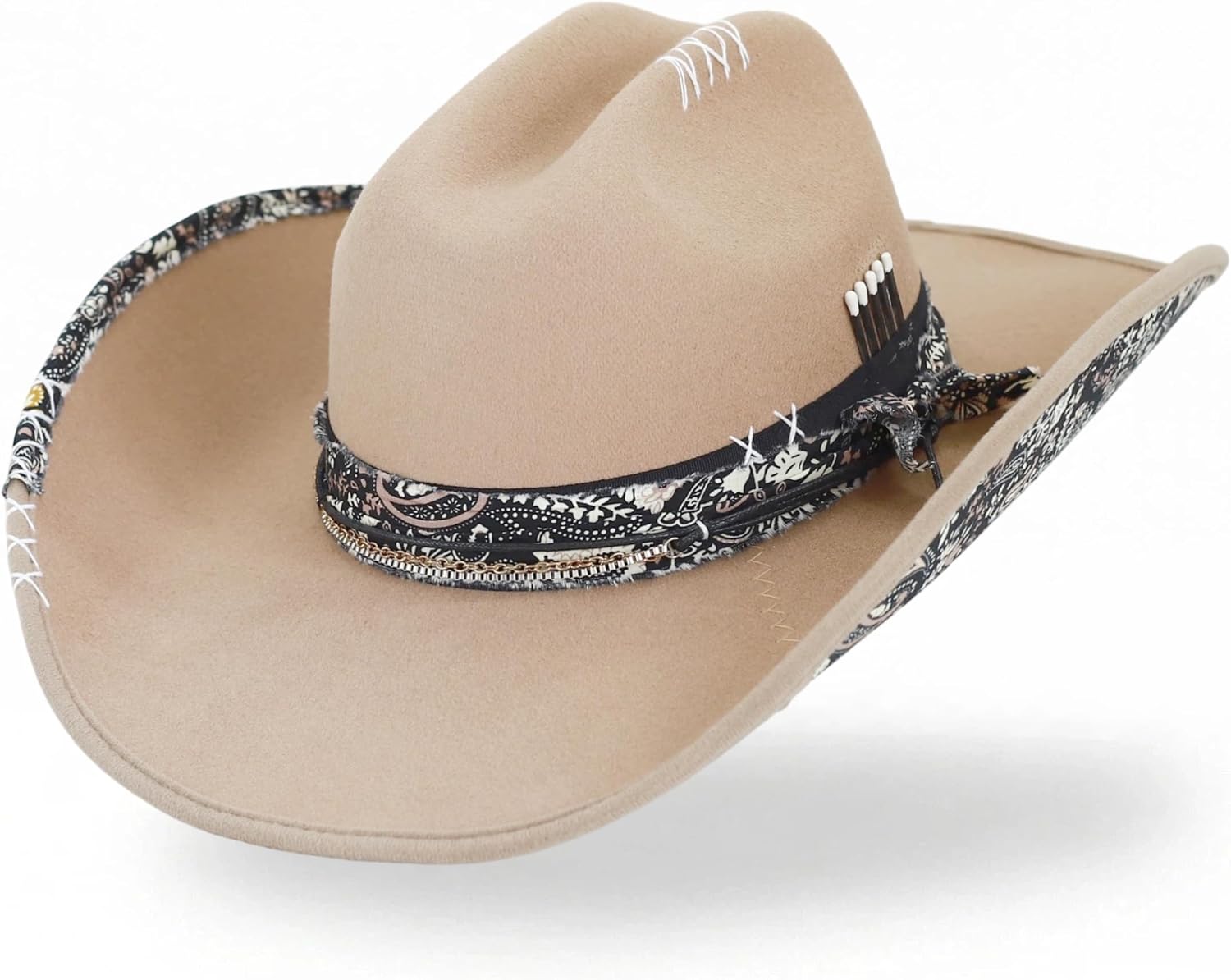 Felt Cowboy Hat for Men and Women, Handmade Western Cowgirl Style | Classic country riding style, lightweight breathable felt, shapeable brim, durable for outdoor adventures, gift-ready