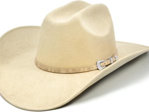 Cowboy Hat for Women and Men with Shapeable Wide Brim - Felt Cattleman Western Hats for Cowboys and Cowgirls