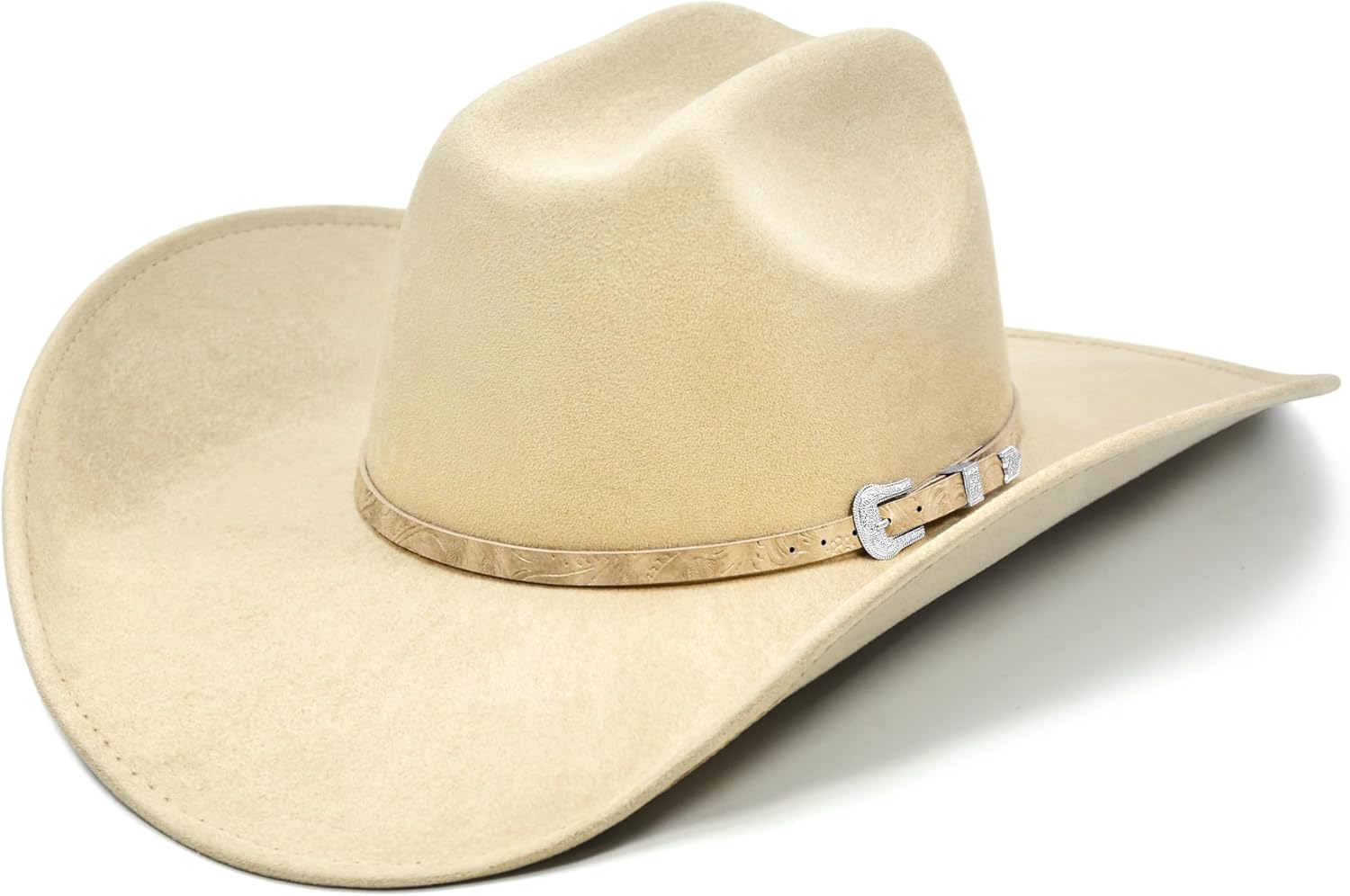 Cowboy Hat for Women and Men with Shapeable Wide Brim – Felt Cattleman Western Hats for Cowboys and Cowgirls