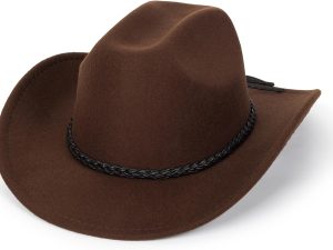 Western Cowboy Hat for Men Women Classic Fedora Hat with Buckle Belt