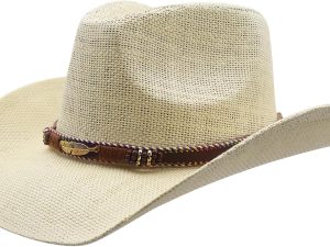 Men & Women's Straw Cowboy Hat with Wide Brim