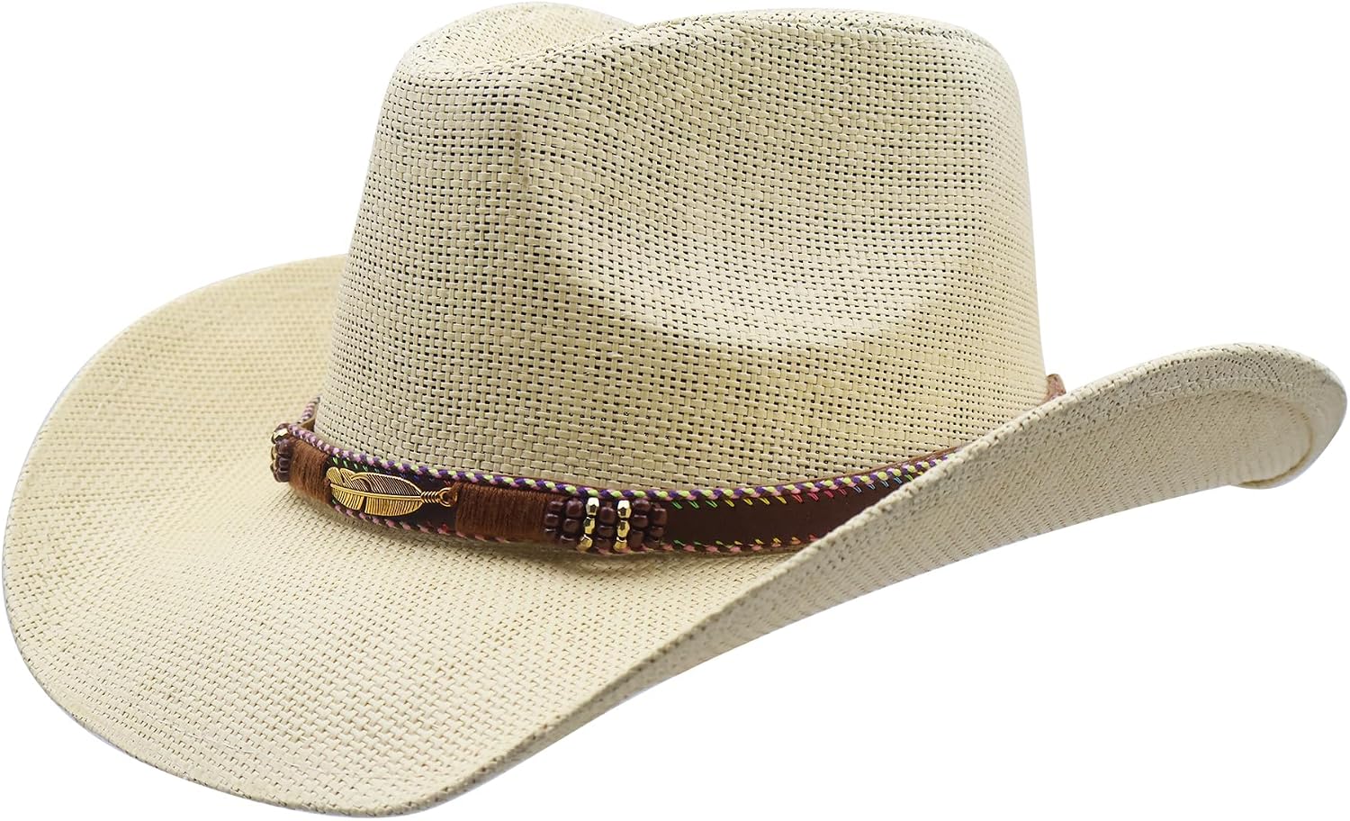 Men & Women’s Straw Cowboy Hat with Wide Brim