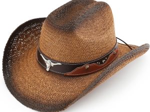 Western Straw Cowboy Hat for Women and Men, Sun Beach Cowgirl Hat, Wide Brim, Cattleman Crease Style
